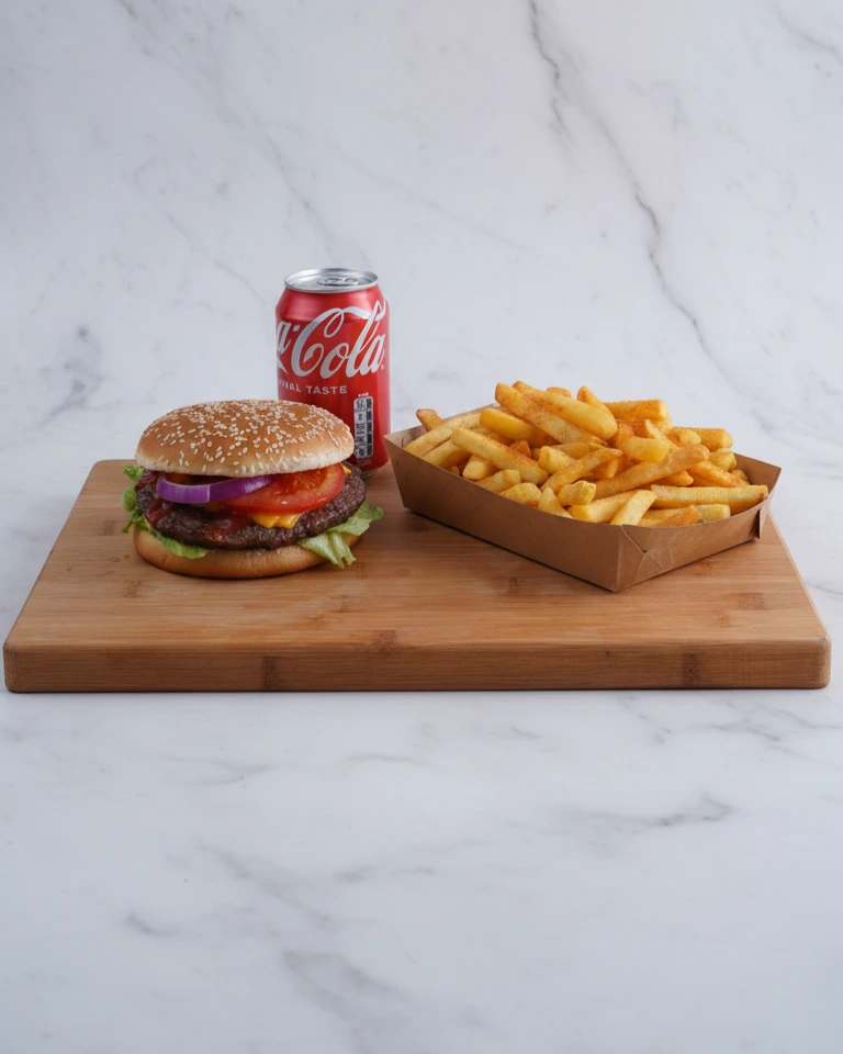 Freshly made burger from Pizza La Vera in Kirk Sandall